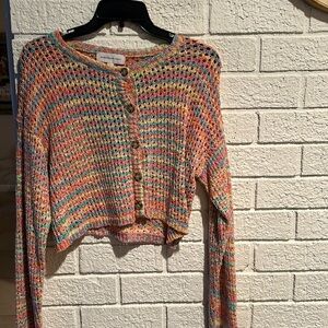 Worn once Something Navy colorful crochet